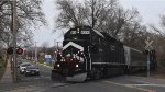 DDRV's Toys for Tots train crosses Rosenberry St. heading for PU Tower